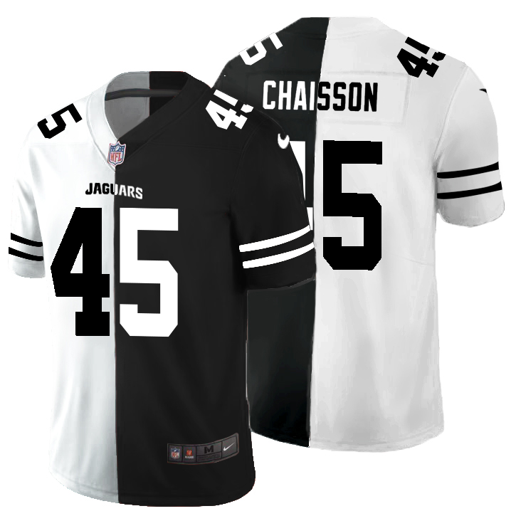 Men Nike Jacksonville Jaguars #45 Chaisson  Black V White Peace Split  Vapor Untouchable Limited NFL Jersey